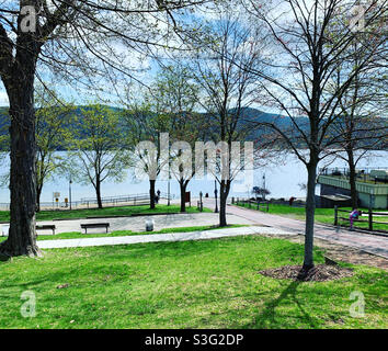 April, 2021, Lake George, Warren County, Adirondack Region, New York, United States Stock Photo