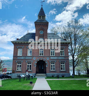 Old Courthouse, now home of the Lake George Historical Association, Lake George, Warren County, Adirondack Region, New York, United States Stock Photo