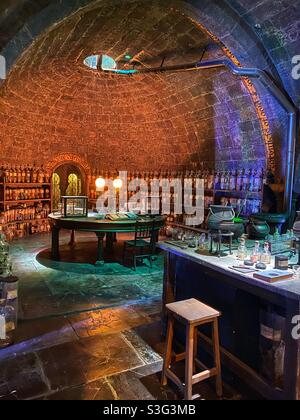 Professor Snapes potion classroom at Harry Potter studios Stock Photo ...