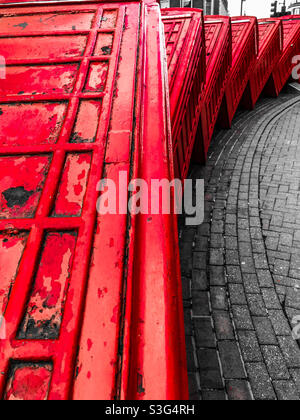 Red telephone boxes, Kingston Stock Photo