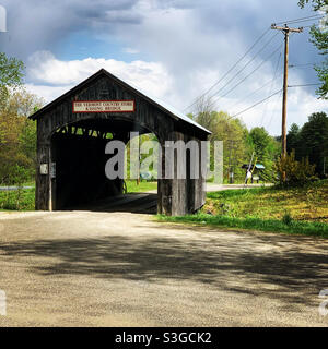 The Vermont Country Store Kissing Bridge, Vermont Country Store, Rockingham, Windham County, Vermont, United States Stock Photo