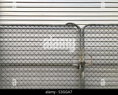 Closed metallic gates Stock Photo