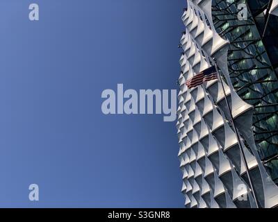 American Embassy on a sunny day in London Stock Photo