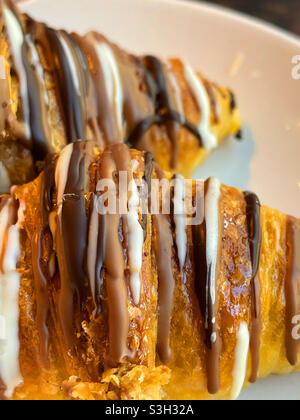 Minicroissants. Close view. Stock Photo