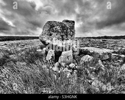 King Arthur’s stone, Cefn Bryn, Gower, Swansea, South Wales. Stock Photo