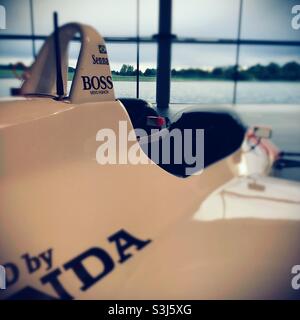 Ayrton Senna’s 80’s F1 car, the most successful in the sports history at McLaren HQ Stock Photo