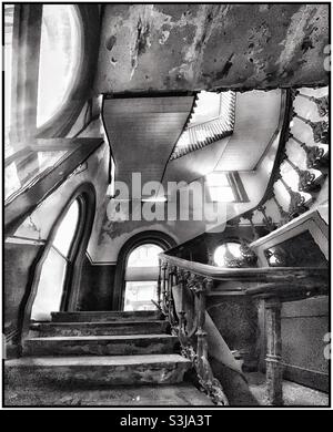 Disused stairway at Peckham Rye station Stock Photo