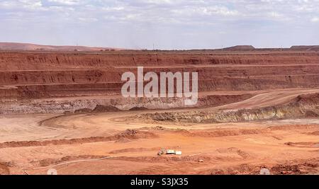Iron ore mine site pit Stock Photo
