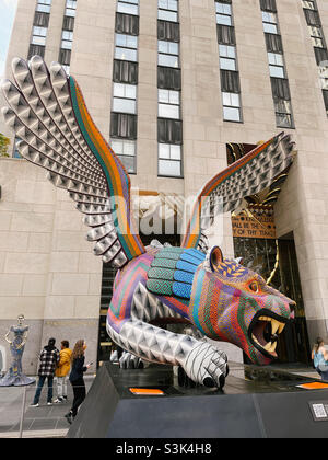 Alebrijes are on display during Mexico week, October 20 21 at Rockefeller Center plaza in Midtown new York city, USA Stock Photo