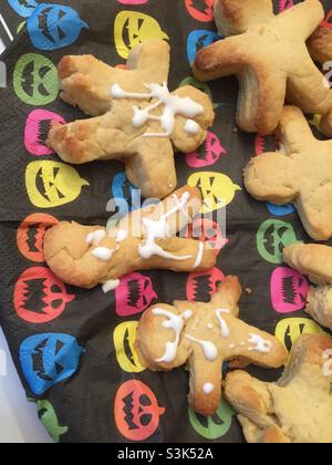 Kids made skeleton cookies Stock Photo