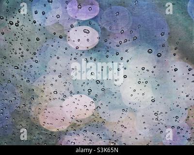 Raindrops on glass Stock Photo