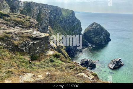 Bedruthan steps. Cornwall Stock Photo