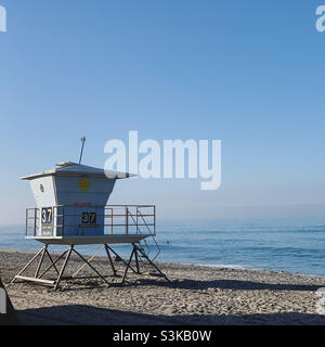 September, 2021, lifeguard station, Carlsbad State Beach, Carlsbad, San Diego County, California, United States, North America Stock Photo