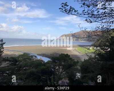 Views of Lynton and lynmouth from the cliff railway Stock Photo