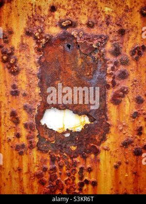Detail of a rusting metal door, Hong Kong Stock Photo