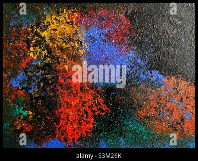 Abstract art (My painting), framed. Stock Photo