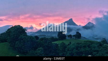 Mount Warning Tweed River Range Murwillumbah Northern NSW Australia Stock Photo