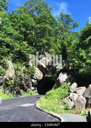 Marys Rock Tunnel on Skyline Drive in Shenandoah National Park Virginia USA. Stock Photo