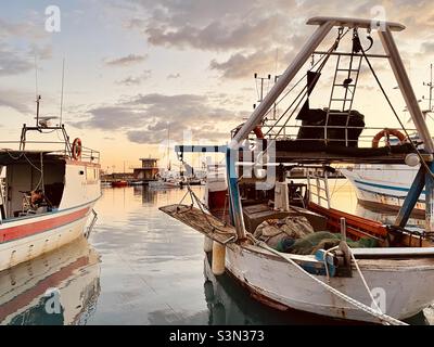 Acciaroli harbor, fisherman boats, Marina di Acciaroli, Pollica Stock Photo