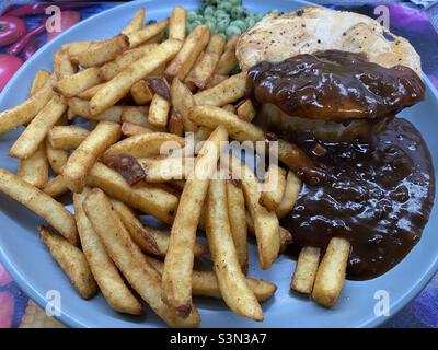 Friday Night Chippy Style Dinner Stock Photo