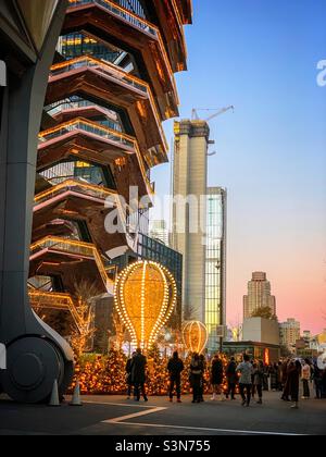 The Vessel, Hudson Yards, Manhattan, New York City. December 2021 Stock Photo