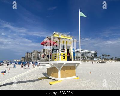 Lifeguard tower in Clearwater Beach Florida Stock Photo