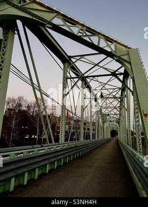 The Pencoyd Bridge crossing the Schuykill River in Bala Cynwyd, Pennsylvania, near Philadelphia. Stock Photo