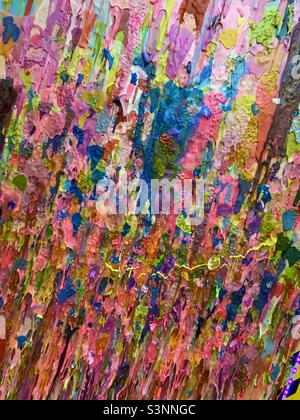Colorful abstract wall made of play “slime.” Stock Photo