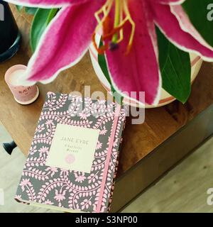 Jane Eyre book, Charlotte Brontë, by purple lily Stock Photo