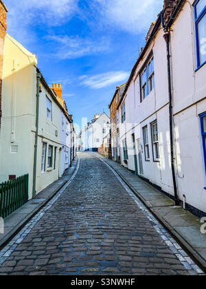 Cottages and flats on Henrietta street in Whitby Stock Photo