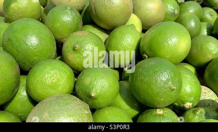 Fresh limes. Background. Citrus and Nutrition Stock Photo