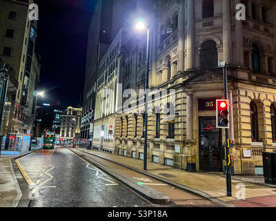 Late night on Park Row in Leeds city centre Stock Photo