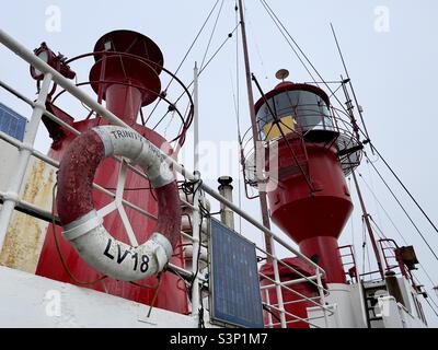 A view of the lamp house on board LV18, the lightship museum currently mooored in Harwich, UK Stock Photo