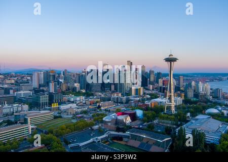 Aerial view of the Seattle skyline and Elliot Bay Stock Photo - Alamy
