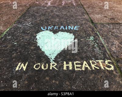 Graffiti for the Russia Ukraine conflict at the Mound, Edinburgh Scotland Stock Photo