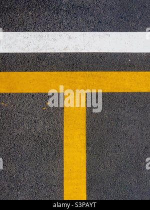 Road marking lines as abstract background Stock Photo