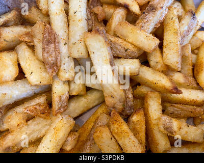 Close up view of a pile of chips. Stock Photo
