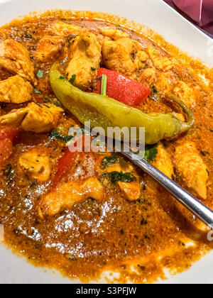 Chicken and chilli Balti curry Stock Photo