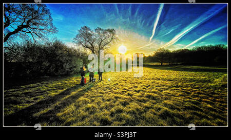 Figures in the landscape Stock Photo