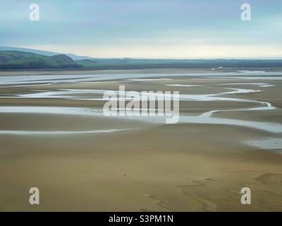 Dwyryd estuary, North Wales, Low tide, April. Stock Photo