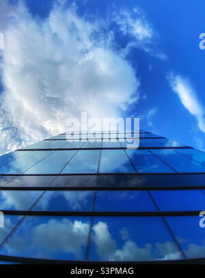 sky reflected in office building Stock Photo - Alamy