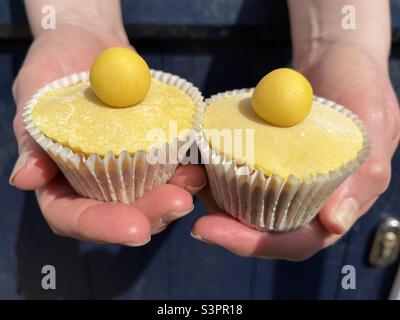 Simnel Cupcakes Stock Photo