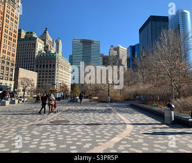 December, 2021, Battery Park City, Lower Manhattan, New York, New York, United States Stock Photo