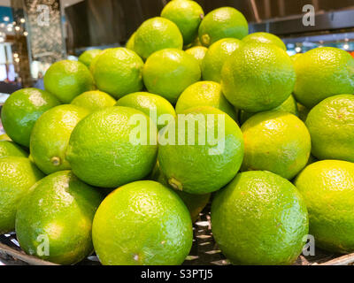 Bowl of lime fruit. Stock Photo