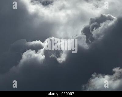 Stormy looking clouds are seen in the skies over Utah, USA during the autumn season. Stock Photo