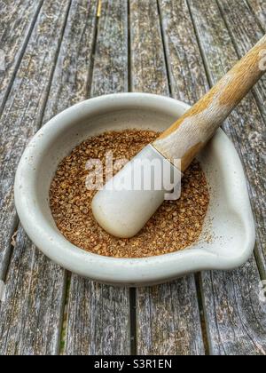 Crushed coriander seeds Stock Photo