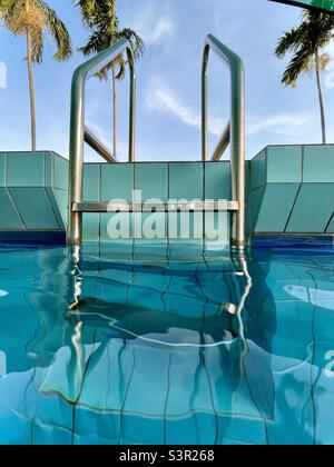 Swimming pool ladder Stock Photo