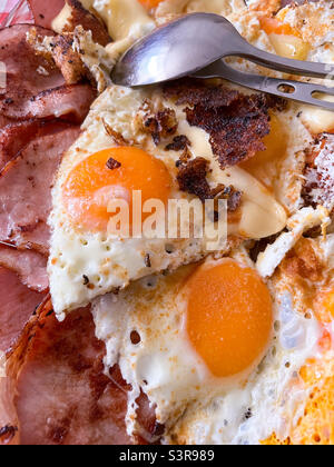 Plate of bacon and eggs Stock Photo