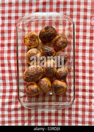 Roasted potatoes ready to eat. Stock Photo