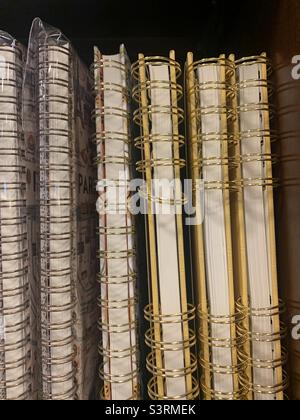 Six spiral notebooks Stock Photo